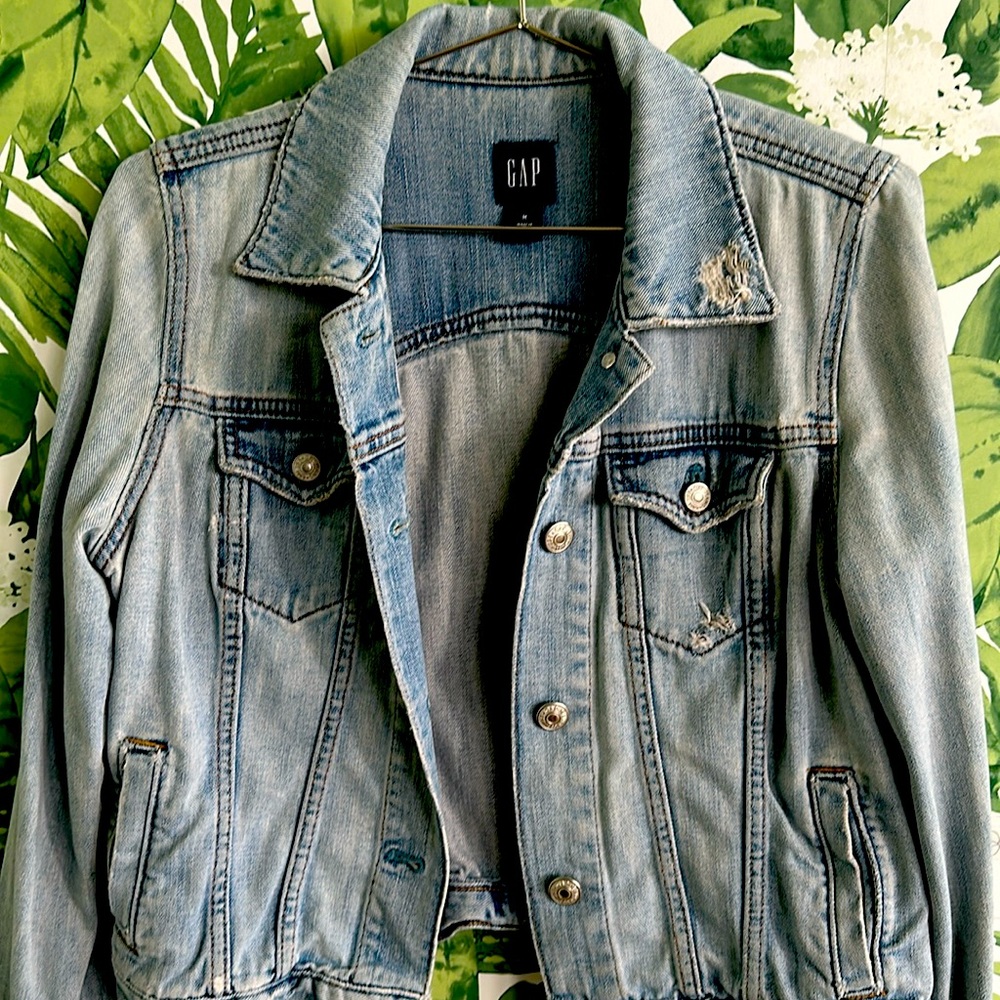 Distressed jean jacket (Gap)